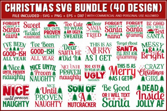 Funny Christmas SVG Bundle: Graphics for Crafts