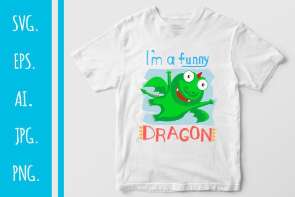 Funny Dragon SVG Cute Flying Dragon PNG Graphics for Crafts