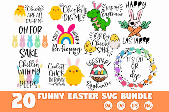 Funny Easter SVG Bundle for Graphics and Crafts