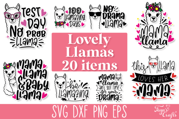 Funny Llama SVG Quotes Bundle for Graphics and Crafts