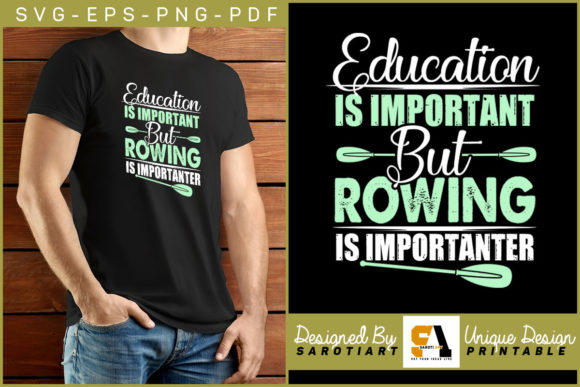 Rowing is Importanter Funny Design SVG for Crafts and Graphics