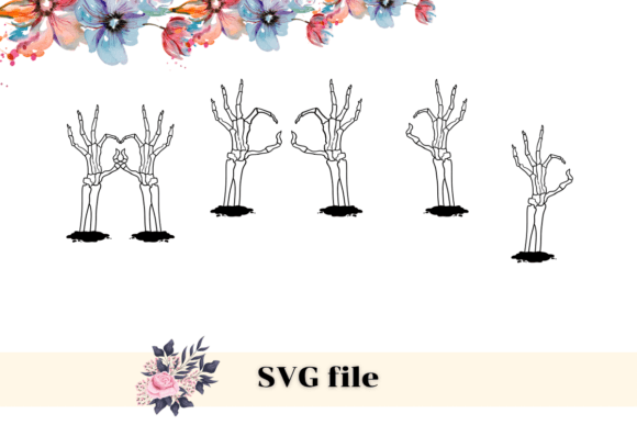 Skeleton Hand Halloween Funny PNG, SVG Graphics in Crafts